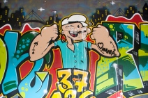 Popeye graffiti bij Sanatorium du Basil
